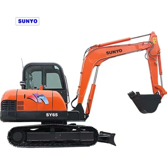 Der Minibagger Sunyo Excavator Sy65 ist ein hydraulischer Raupenbagger als Baggerlader und Minilader.